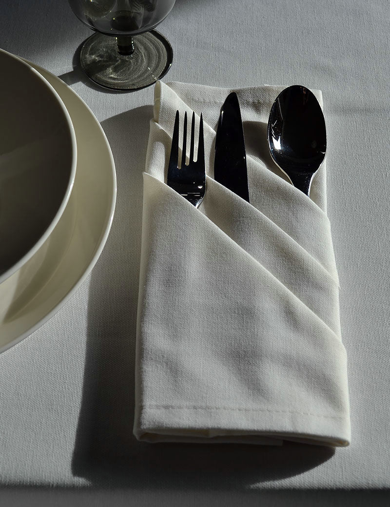 Serwetki Uni Bawełniane Kremowe Białe